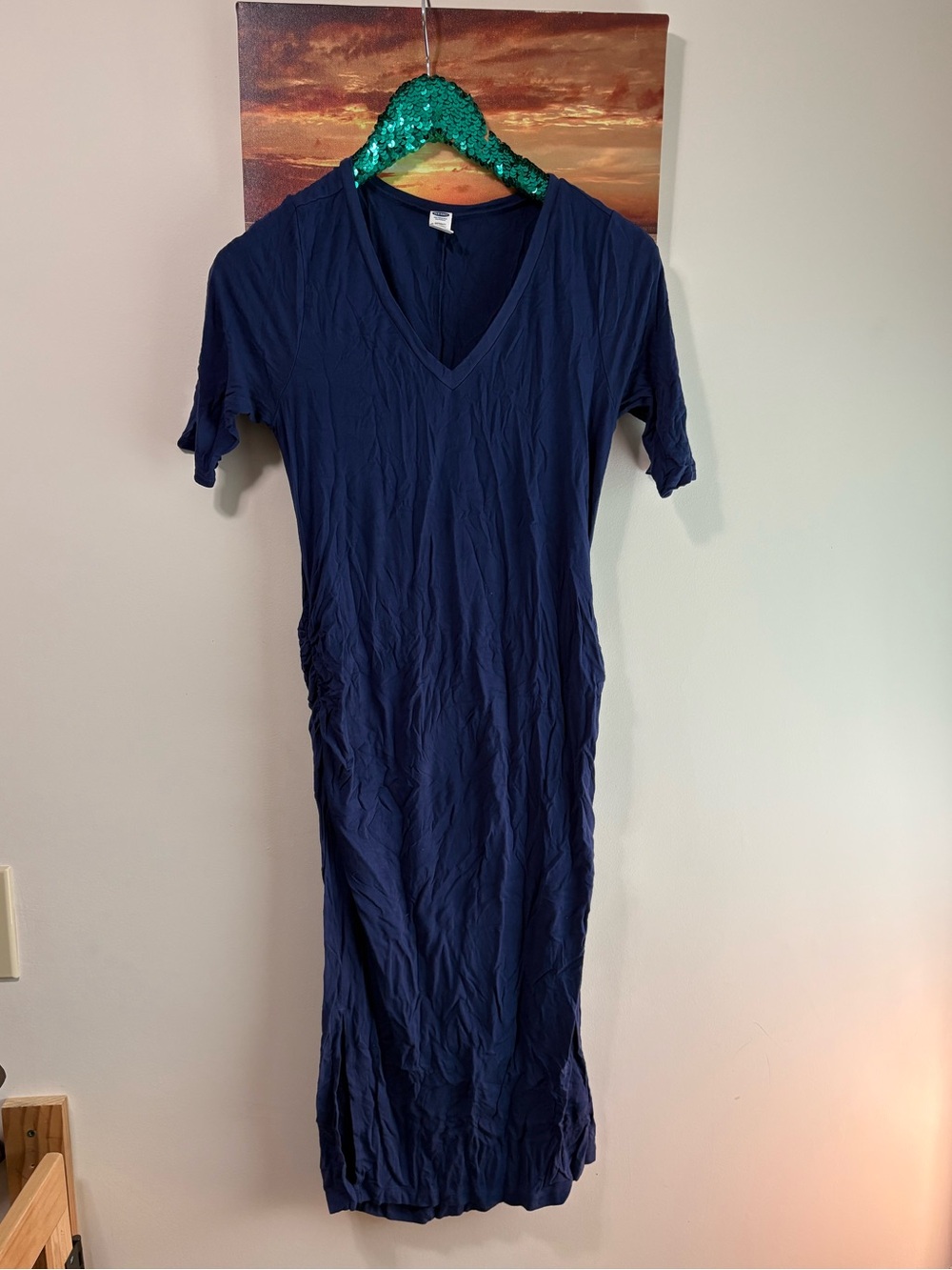 Old navy XS navy blue maternity midi dress